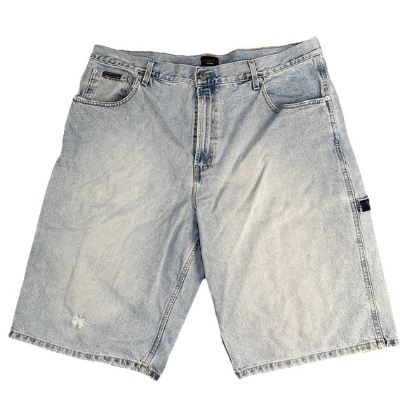 Tommy Hilfiger Carpenter Skater Shorts Men's 40 Black Relaxed Y2K Denim - Picture 1 of 6